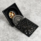 Bonde de Douche Carrée Luxe Noir 10x10 cm