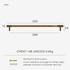 Poignée de Meuble Torsa Laiton Moleté — T-Bar Bronze Antique