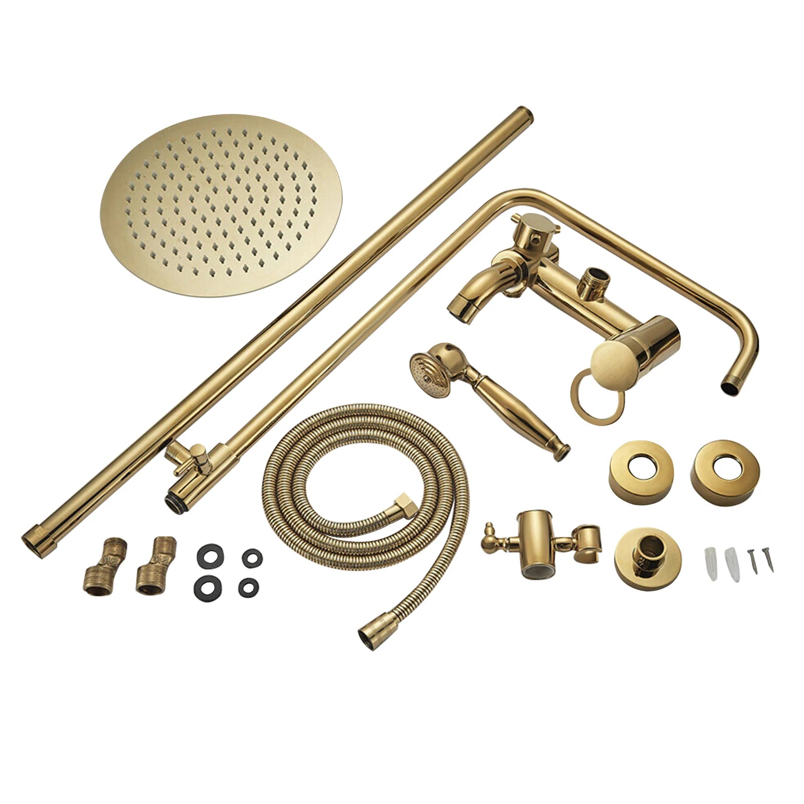 Colonne de douche thermostatique dorée 3 voies