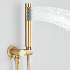 Colonne de douche encastrée dorée brossée