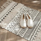 Tapis Géométrique à Franges Style Nordique