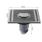 Bonde de Douche Carrée Inox 10x10 cm Anti-Odeur