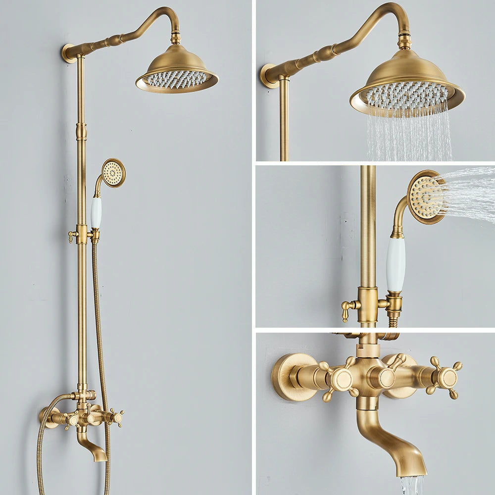 Colonne De Douche Rétro Laiton Antique