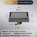 Bonde de Douche Carrée 10x10 cm Anti-Retour