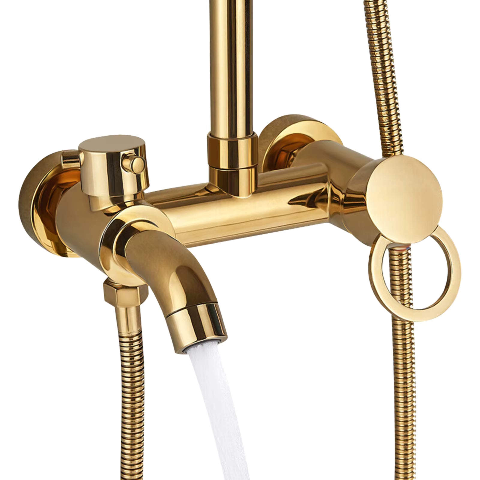 Colonne de douche thermostatique dorée 3 voies