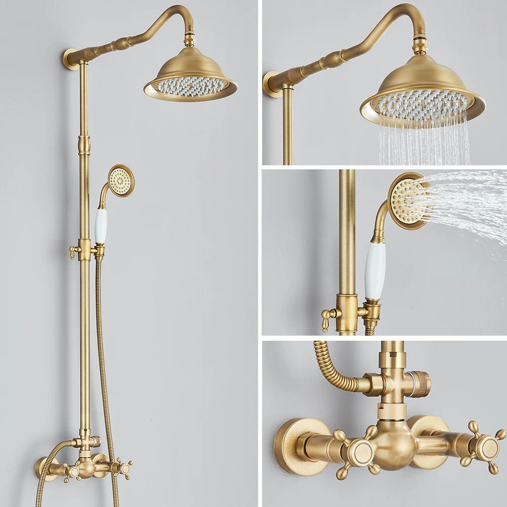 Colonne De Douche Rétro Laiton Antique