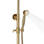 Colonne de douche thermostatique dorée 3 voies