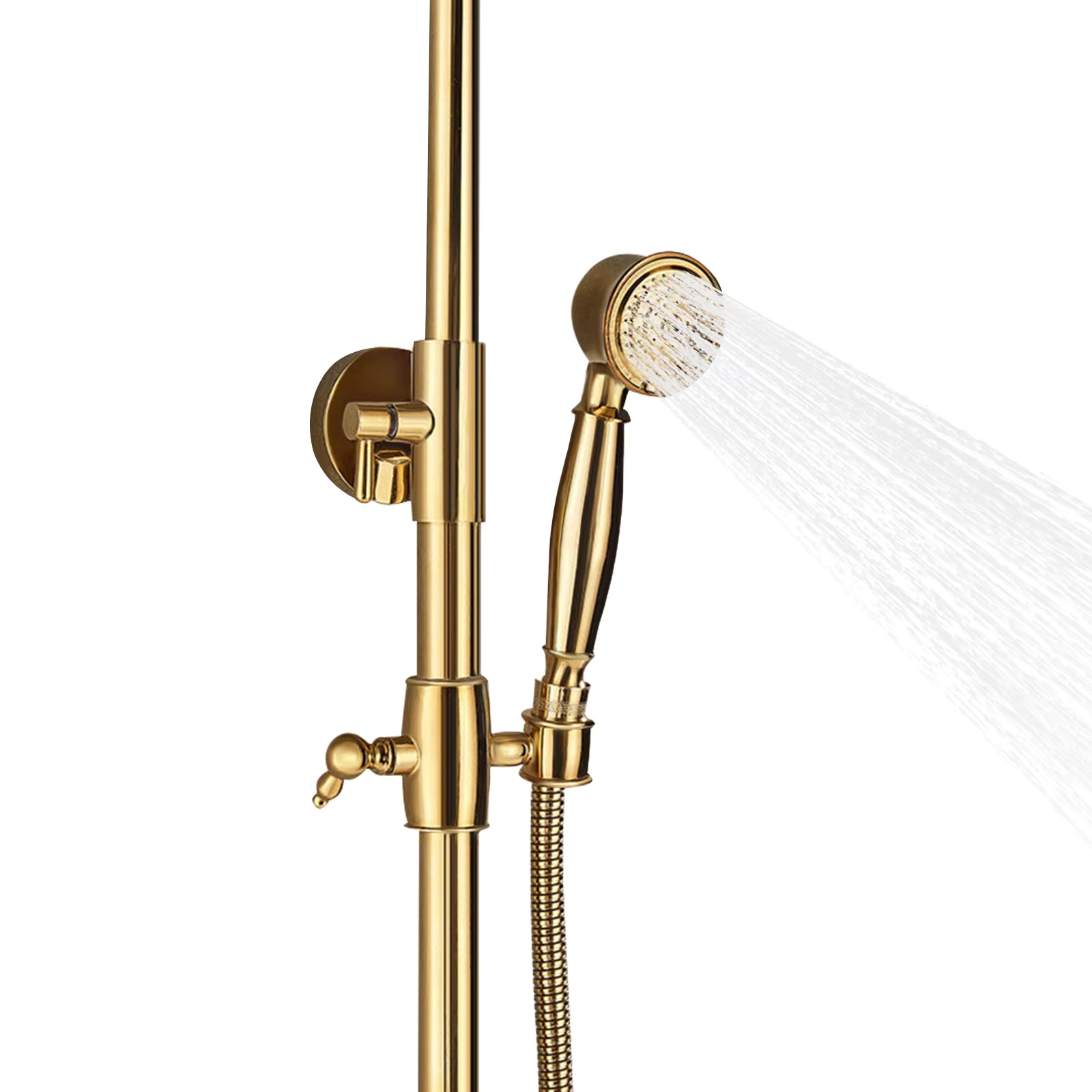 Colonne de douche thermostatique dorée 3 voies