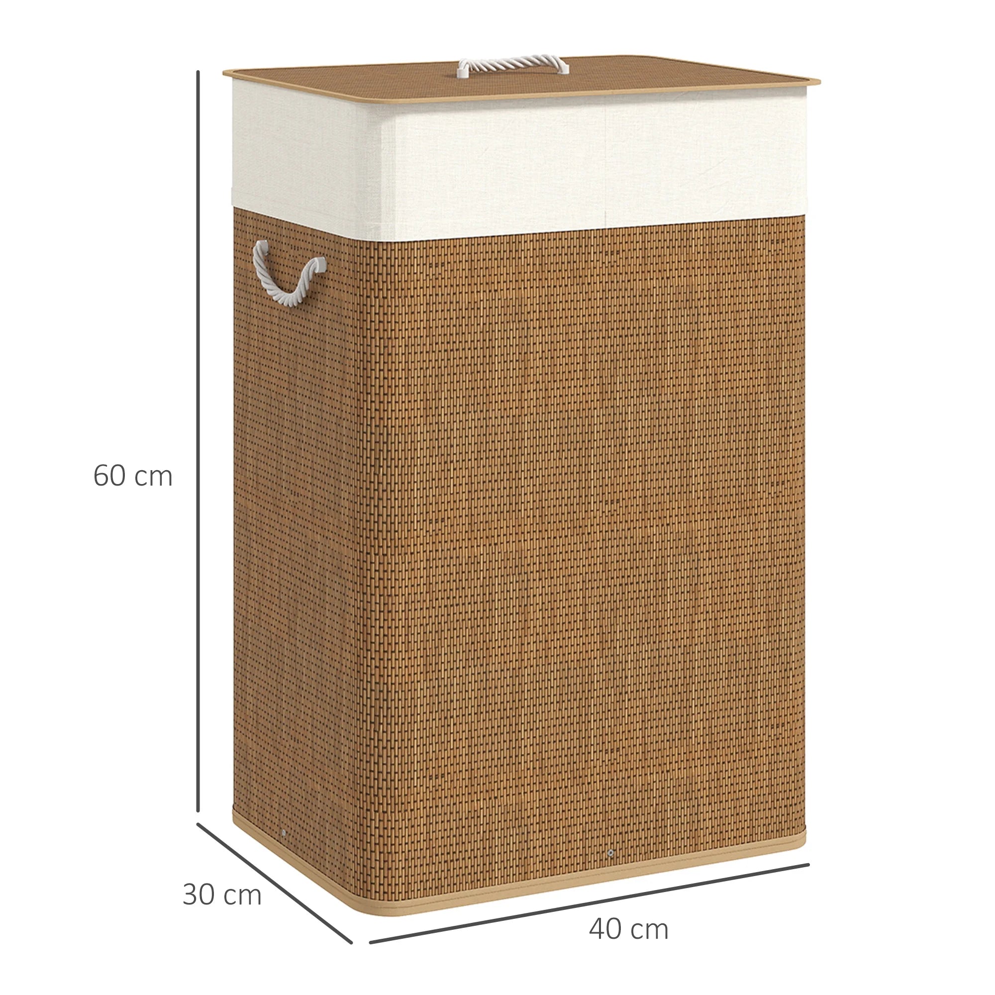Panier à Linge Bambou avec Couvercle