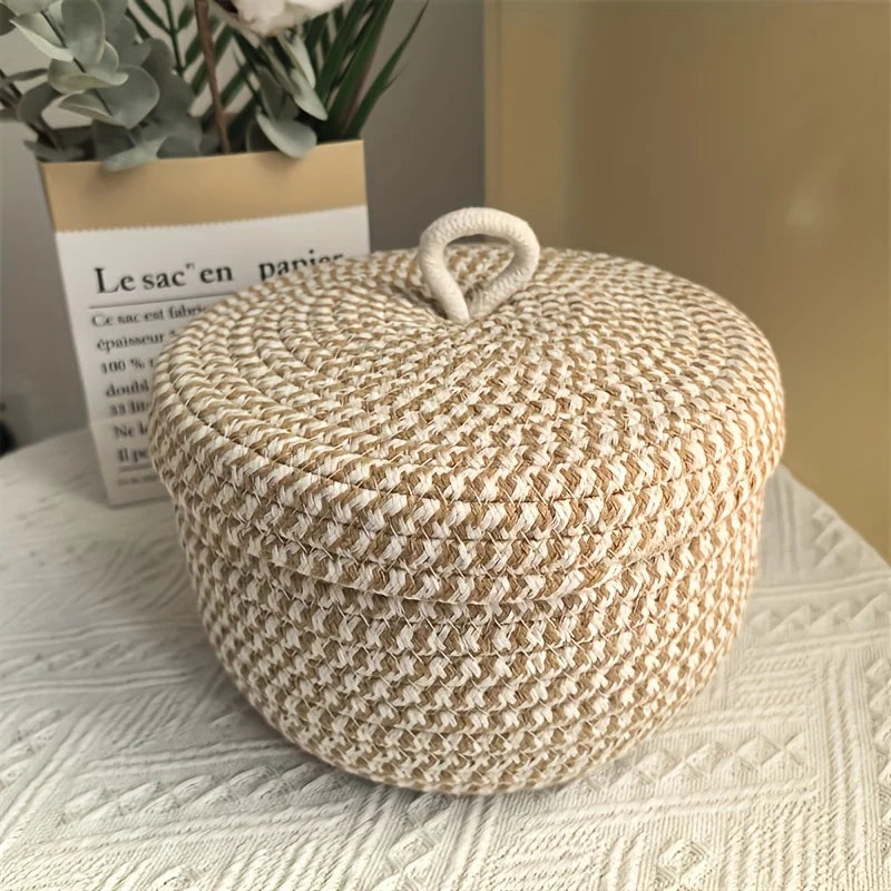 Panier de Rangement Salle de Bain avec Couvercle