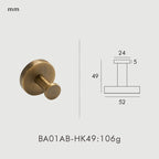 Porte-serviette mural en laiton moleté finition bronze antique