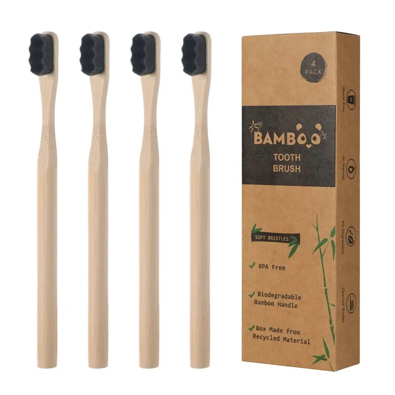 Brosses à Dents Bambou Ultra Souple – Lot de 4