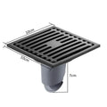 Bonde de Douche Carrée Inox 10x10 cm Anti-Odeur