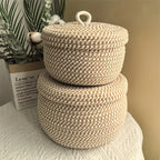 Panier de Rangement Salle de Bain avec Couvercle