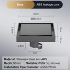 Bonde de Douche Carrée 10x10 cm Anti-Retour