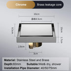 Bonde de Douche Carrée 10x10 cm Anti-Retour