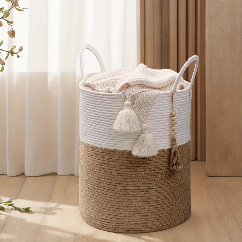 Panier à Linge Corde Coton Grande Capacité