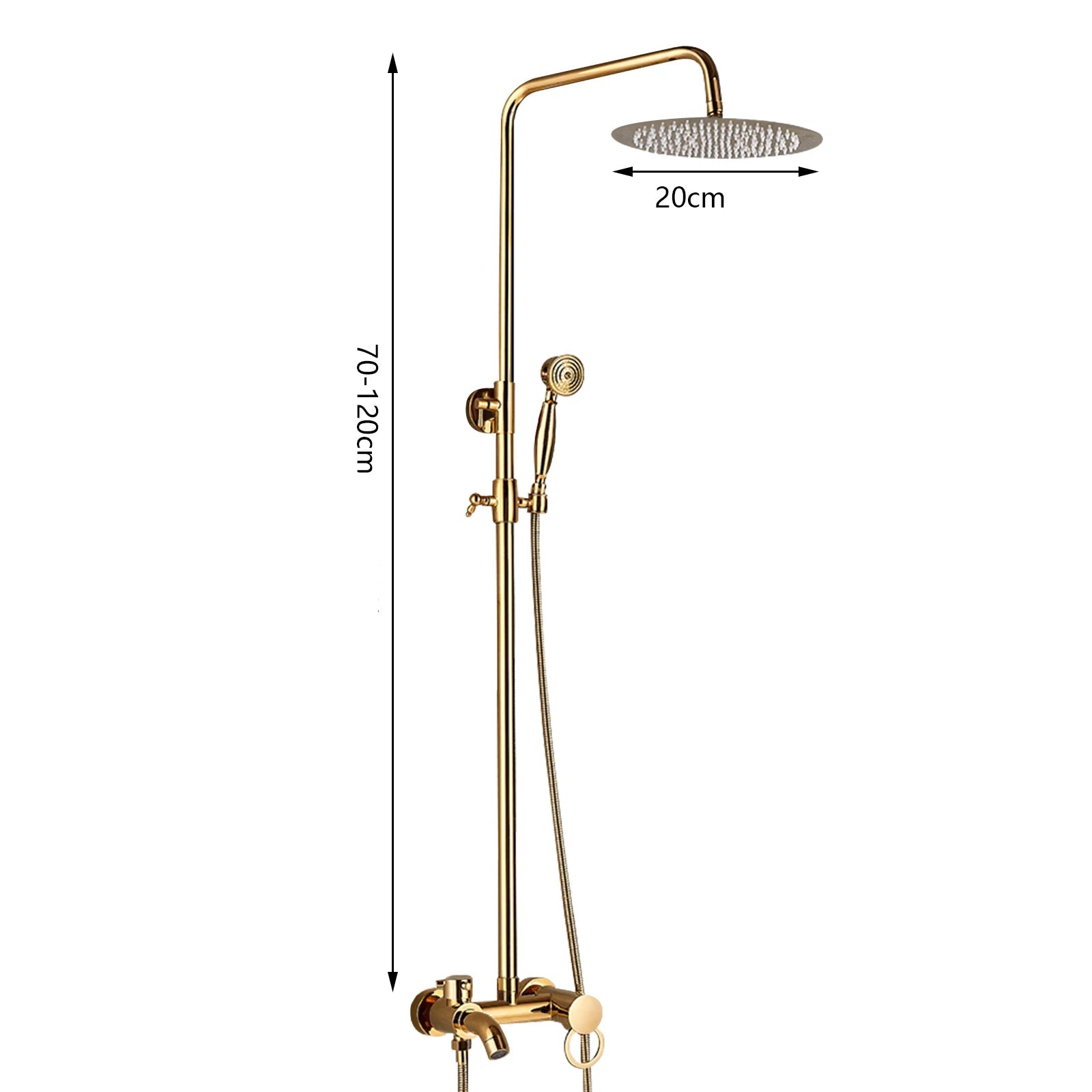Colonne de douche thermostatique dorée 3 voies