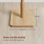 Porte-serviette sur pied en bois massif | 8 crochets réglable 3 hauteurs