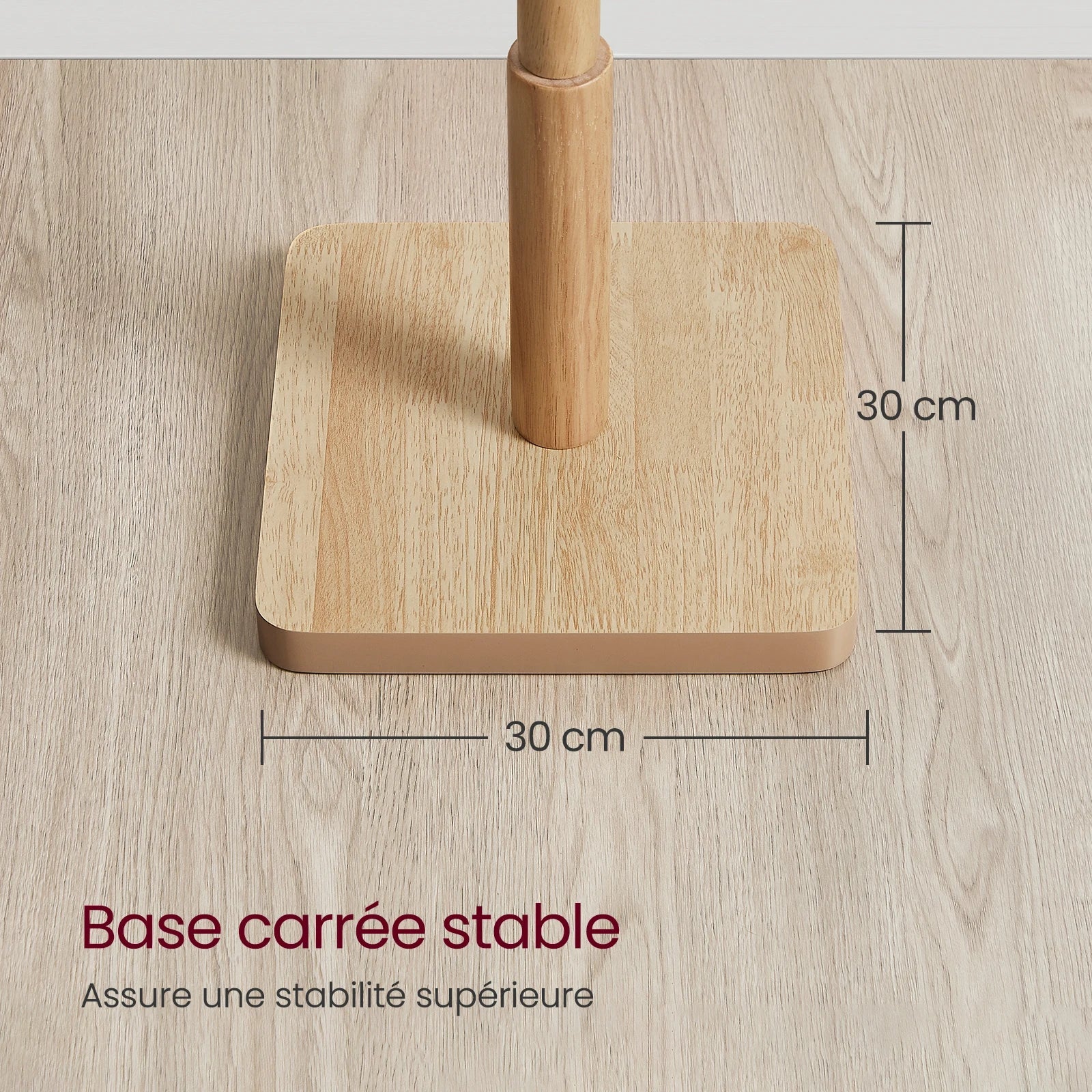 Porte-serviette sur pied en bois massif | 8 crochets réglable 3 hauteurs