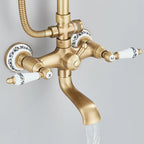 Colonne de douche rétro en laiton finition antique