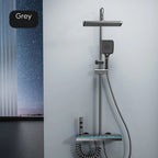 Colonne de Douche Thermostatique LED avec Panneau Verre