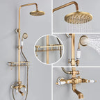 Colonne de douche rétro en laiton finition antique