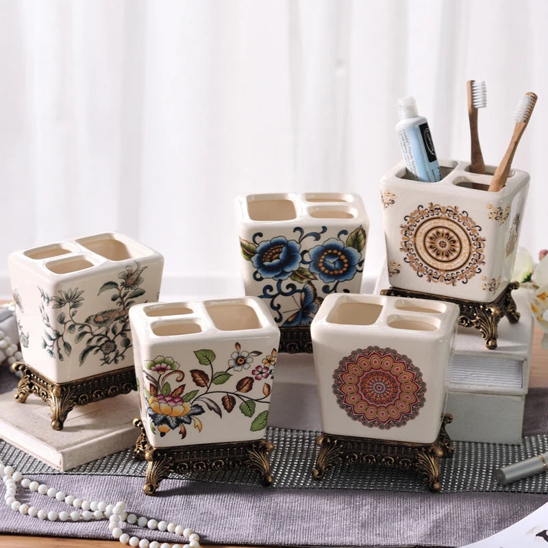 Porte Brosse à Dents Céramique Vintage – 5 Variantes