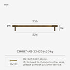 Poignée de Meuble Torsa Laiton Moleté — T-Bar Bronze Antique