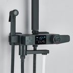 Colonne de douche thermostatique noire avec affichage digital