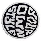 Tapis de Douche Rond Moderne Noir et Blanc