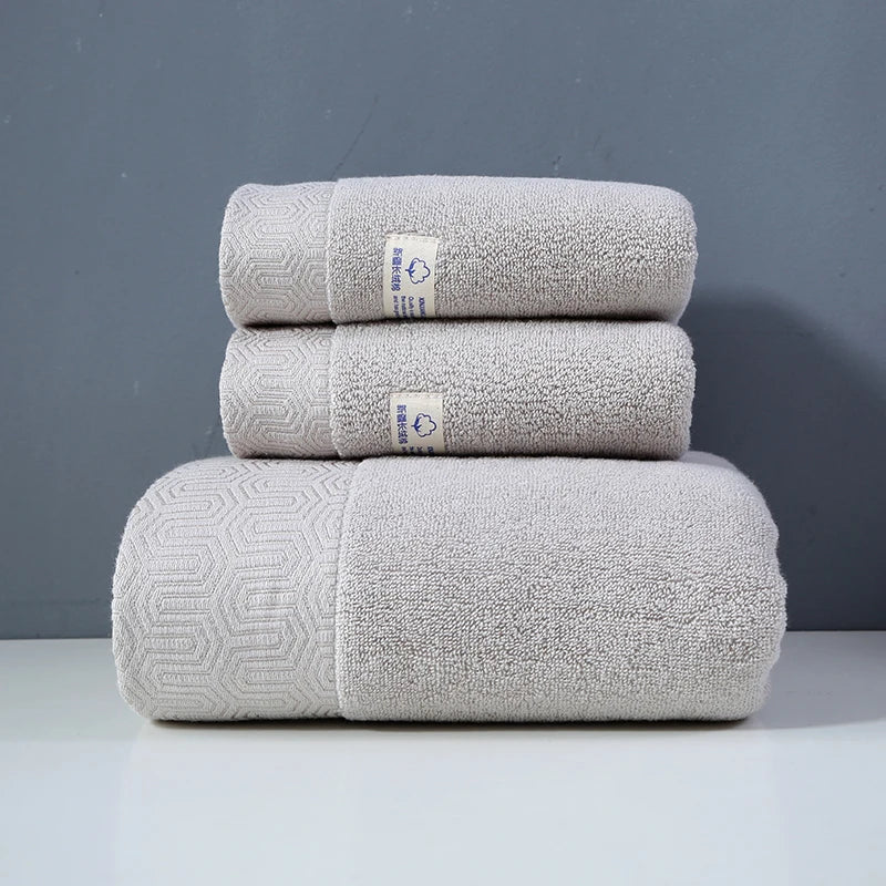 Set de Serviettes de Bain en Coton Peigné