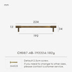 Poignée de Meuble Torsa Laiton Moleté — T-Bar Bronze Antique