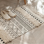 Tapis Géométrique à Franges Style Nordique