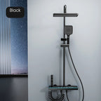 Colonne de Douche Thermostatique LED avec Panneau Verre