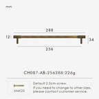 Poignée de Meuble Torsa Laiton Moleté — T-Bar Bronze Antique