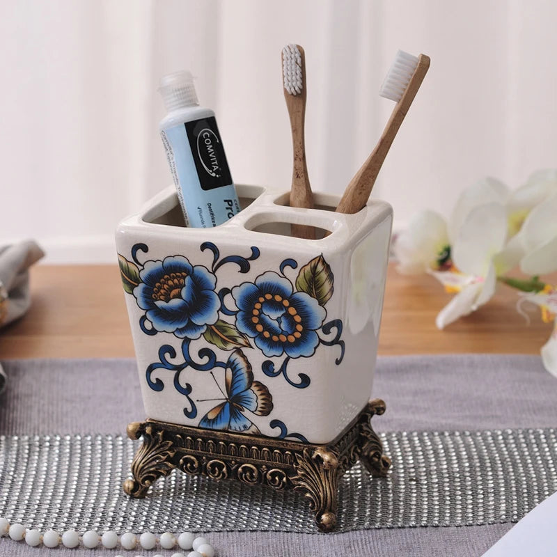 Porte Brosse à Dents Céramique Vintage