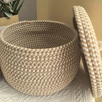 Panier de Rangement Salle de Bain avec Couvercle