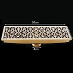 Bonde de Douche Linéaire 30 cm en Laiton Antique