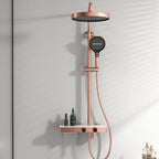 Colonne De Douche Thermostatique Dorée Avec Tablette