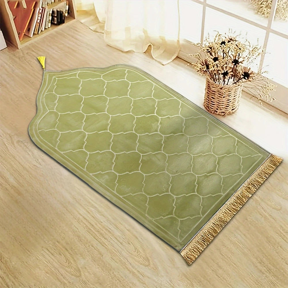 Tapis Épais Imprimé en Polyester – Forme Irrégulière avec Franges