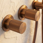 Colonne de Douche Encastrée Vael Or Rose Brossé Laiton — Pommeau Pluie 250×250 mm