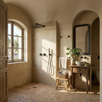 Colonne de Douche Encastrée Vael Noir Mat Laiton — Pommeau Pluie 250×250 mm
