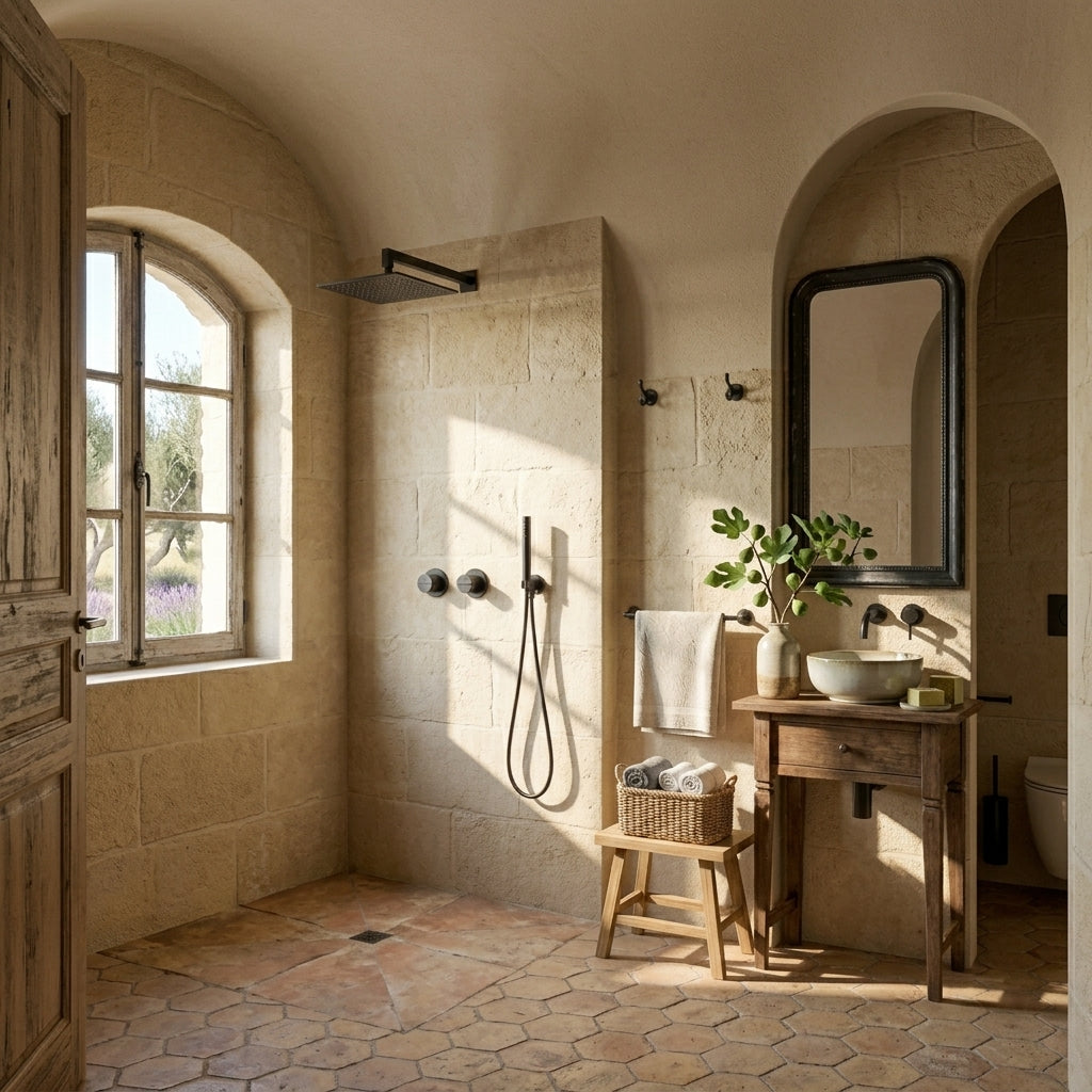 Colonne de Douche Encastrée Vael Noir Mat Laiton — Pommeau Pluie 250×250 mm