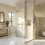 Colonne de Douche Encastrée Vael Chrome Laiton — Pommeau Pluie 250×250 mm