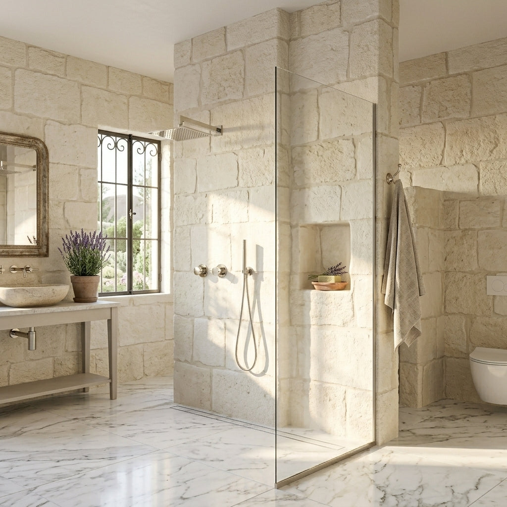 Colonne de Douche Encastrée Vael Chrome Laiton — Pommeau Pluie 250×250 mm