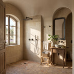 Colonne de Douche Encastrée Vael Noir Mat Laiton — Pommeau Pluie 250×250 mm
