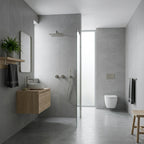 Colonne de Douche Encastrée Vael Nickel Brossé Laiton — Pommeau Pluie 250×250 mm