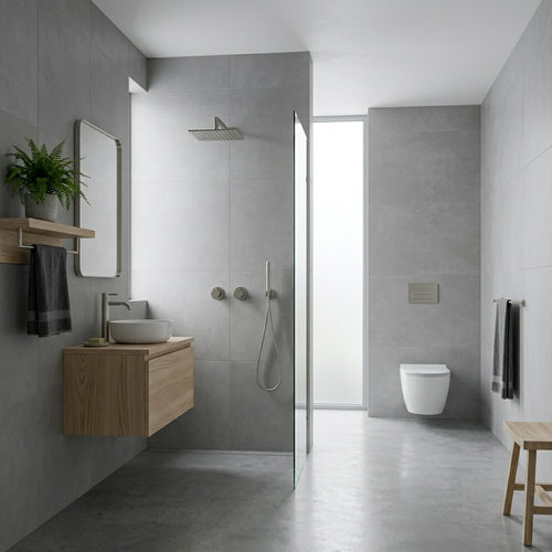 Colonne de Douche Encastrée Vael Nickel Brossé Laiton — Pommeau Pluie 250×250 mm