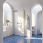 Colonne de Douche Encastrée Vael Chrome Laiton — Pommeau Pluie 250×250 mm